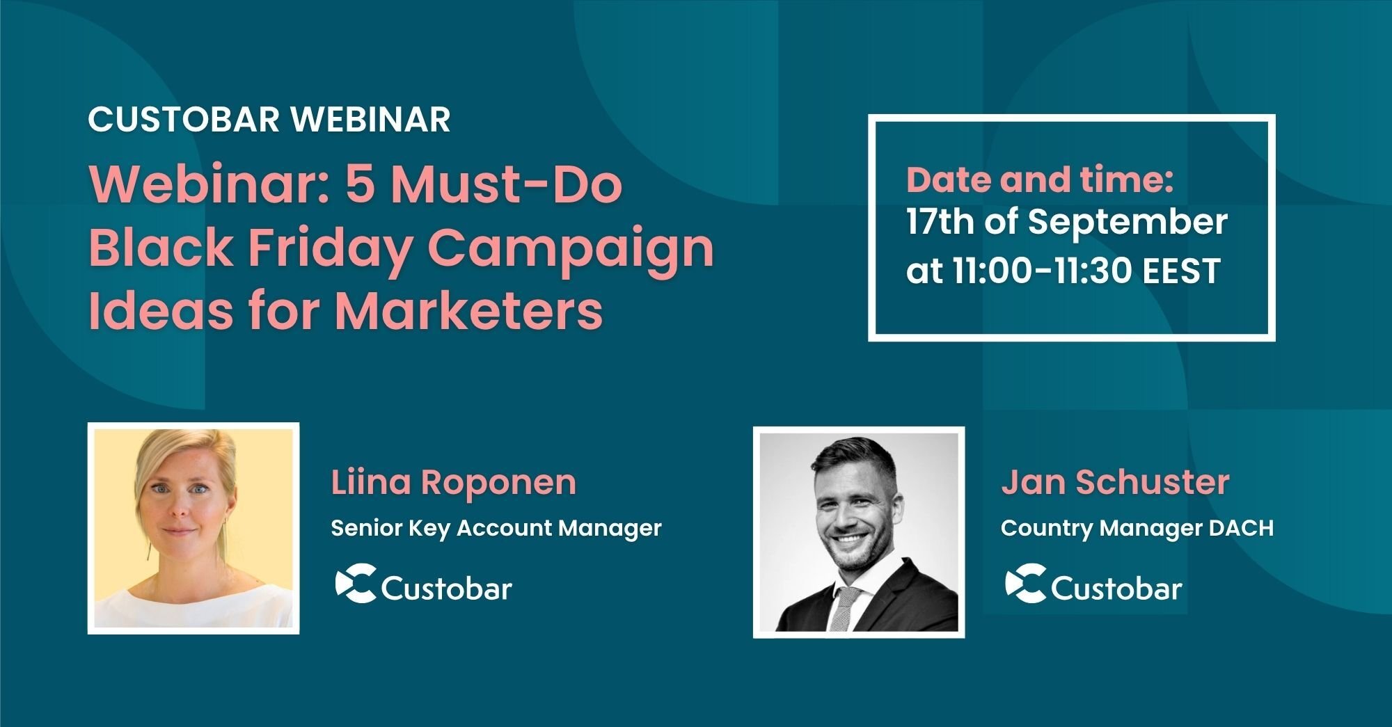 Custobar webinaari – Webinar 5 Must-Do  Black Friday Campaign  Ideas for Marketers (English) (2000 x 1045 px)