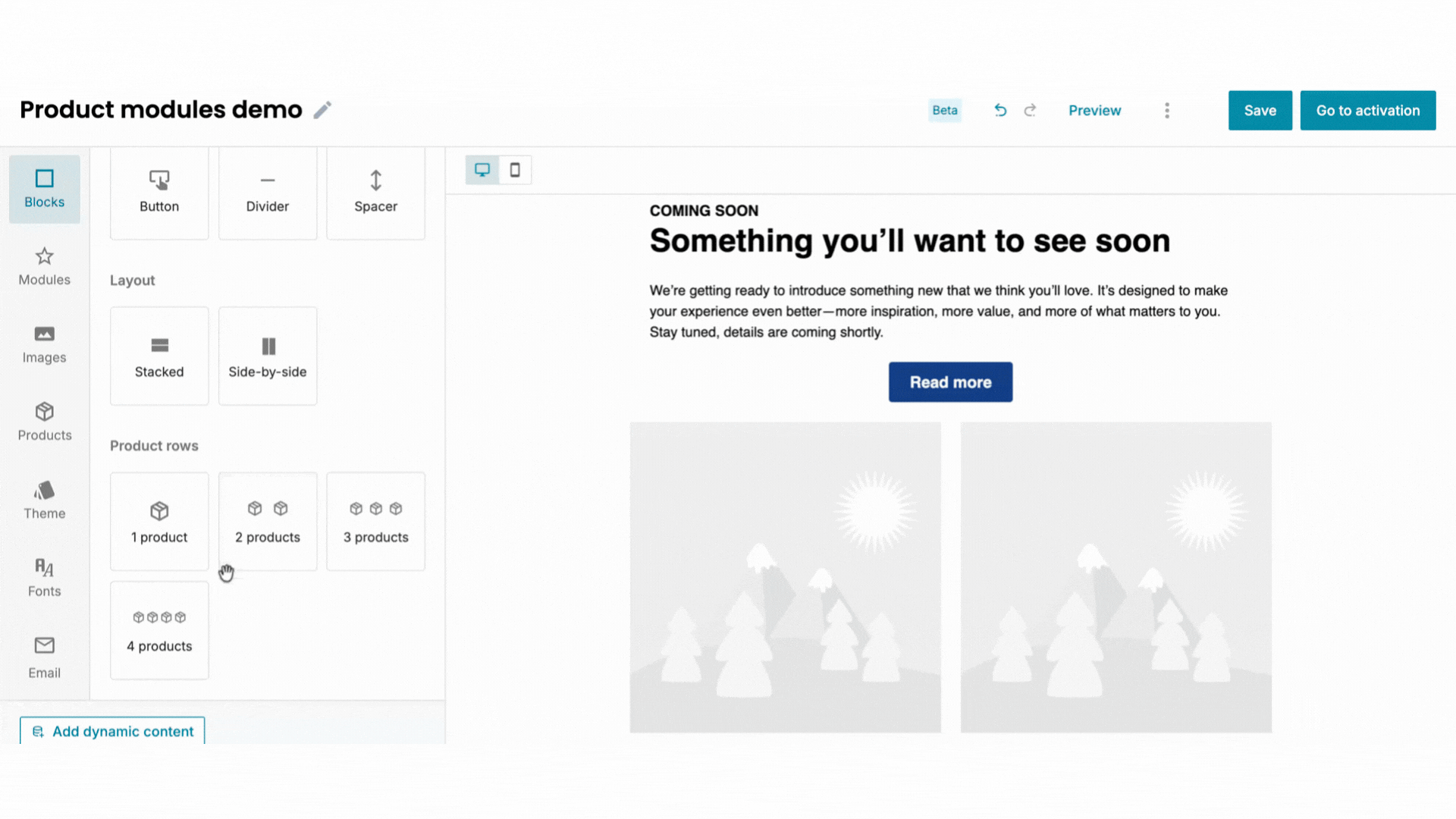 Feature GIF - Dragndrop product row
