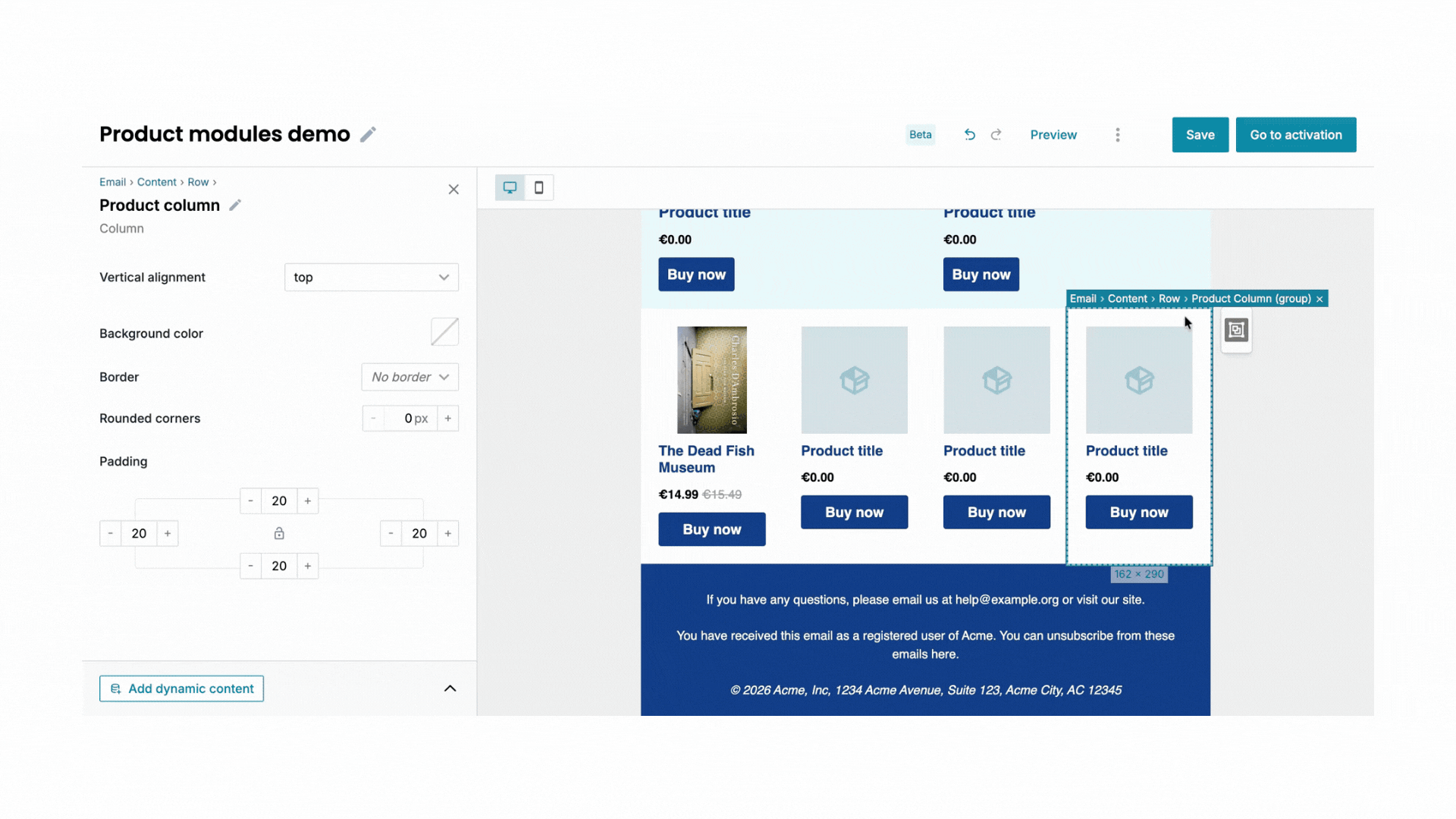Feature GIF - Save product row