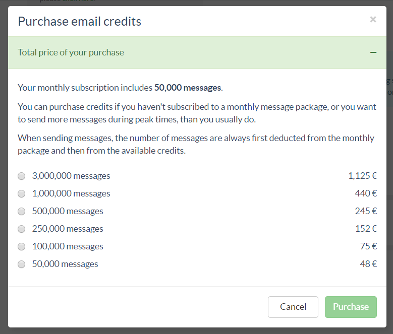 How to purchase email or SMS credits?