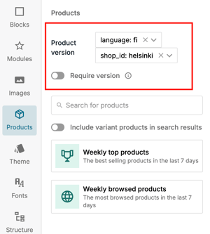 product-version-selector