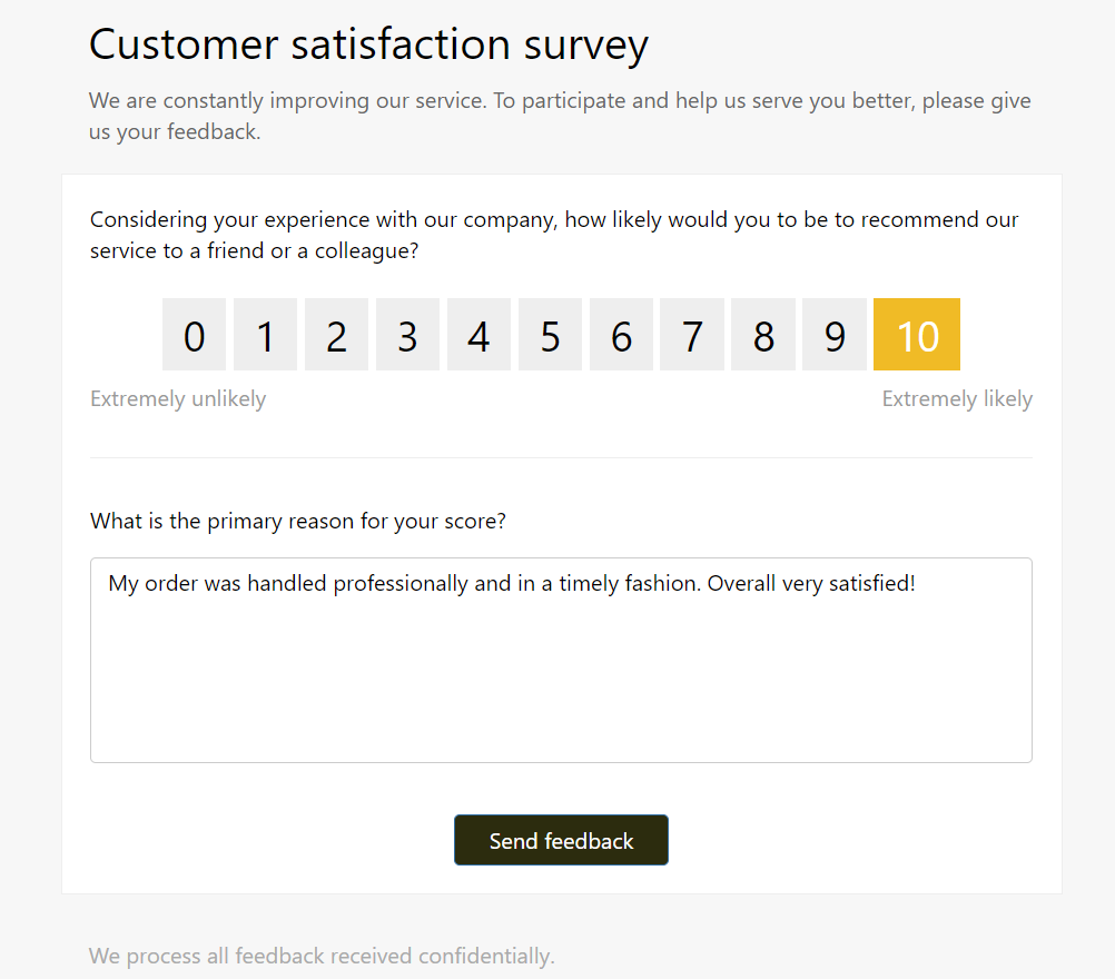Customer satisfaction survey