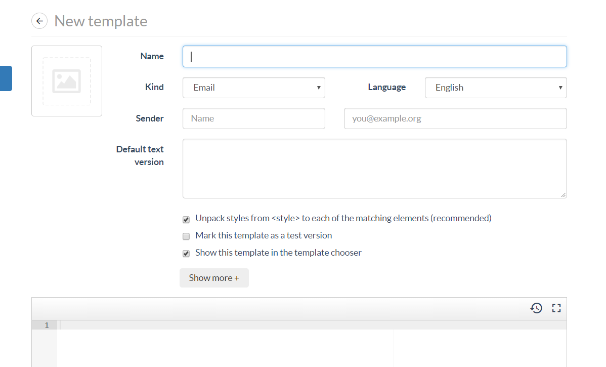 Creating and editing a template