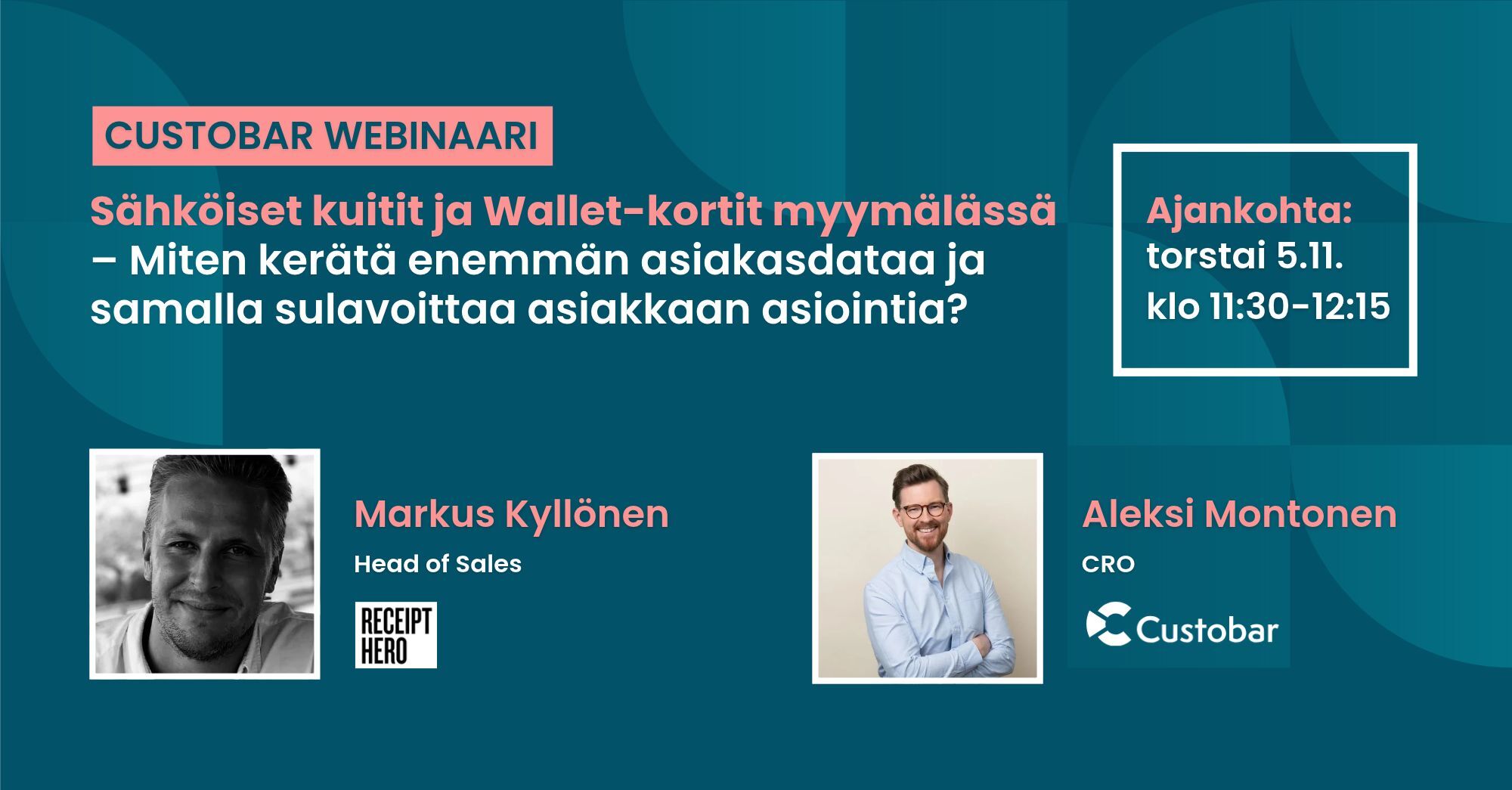 Custobar webinaari Sähköiset kuitit ja Wallet-kortit myymälässä – Miten kerätä enemmän asiakasdataa ja samalla sulavoittaa asiakkaan asiointia