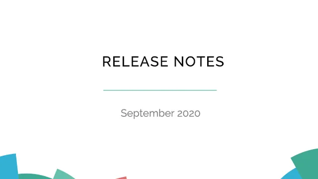 Release Notes August 2020