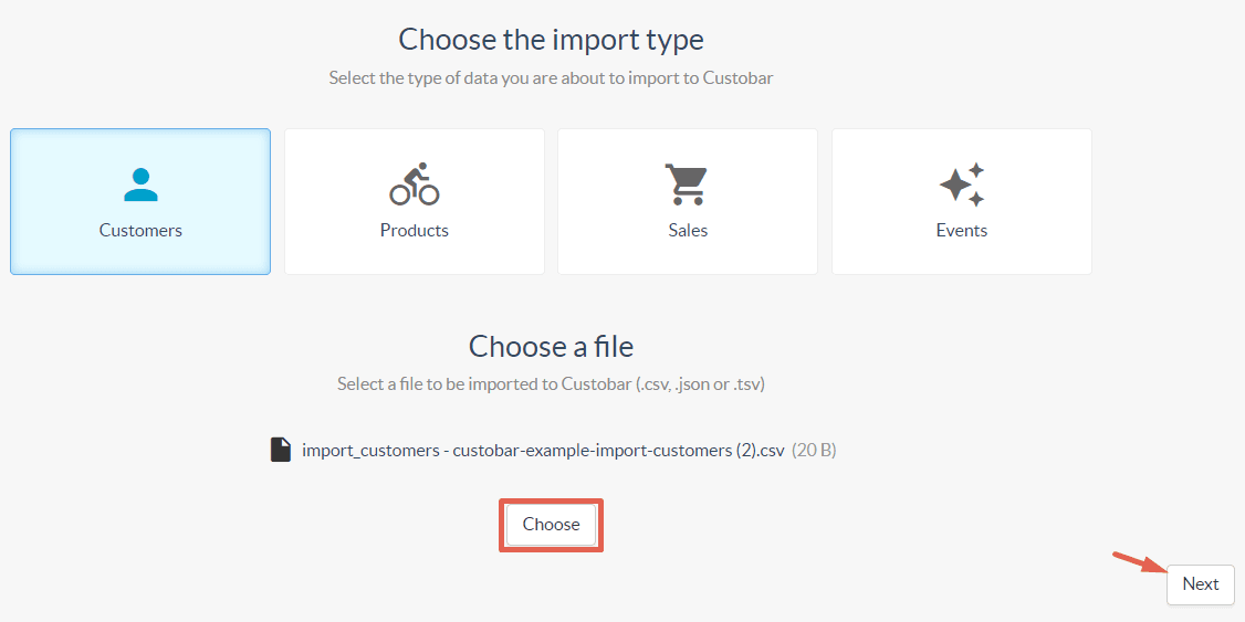 Choose import