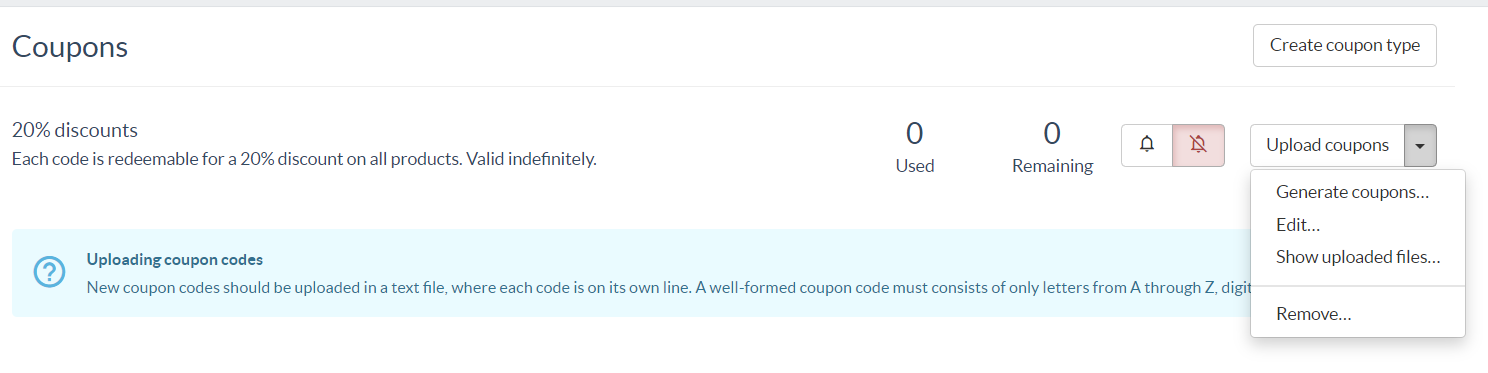Coupon type options