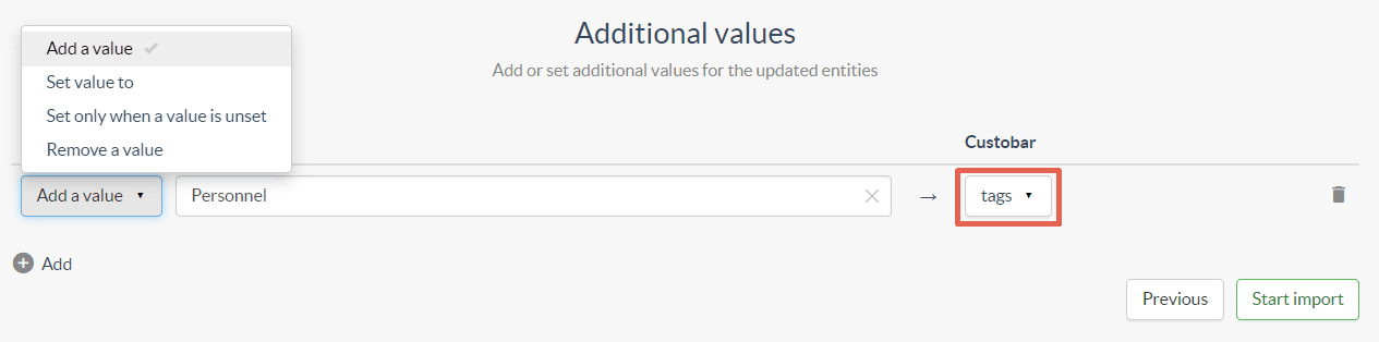 Additional values