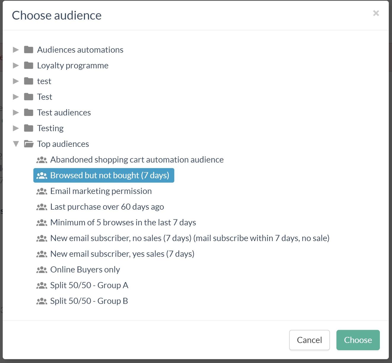 Selecting audience