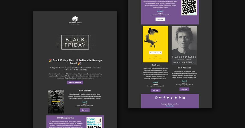 Fallen Sie am Black Friday auf – mit Custobars E-Mail-Template-Designer